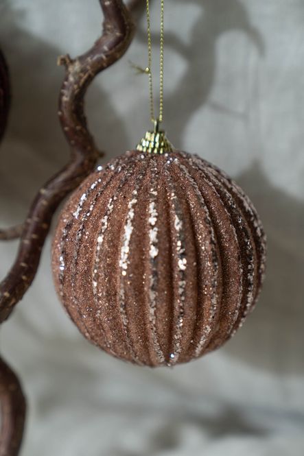 Hovedbilde Glimmer Julekule 10cm - Gammelrosa
