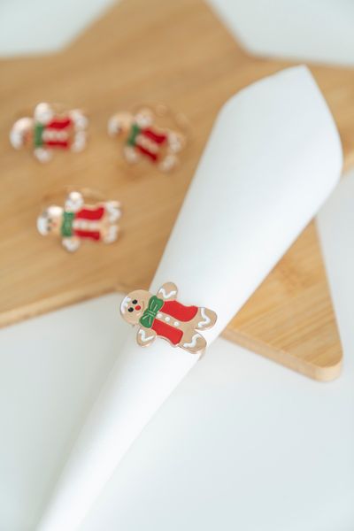 Hovedbilde Serviettring 4pk - Pepperkake Mann