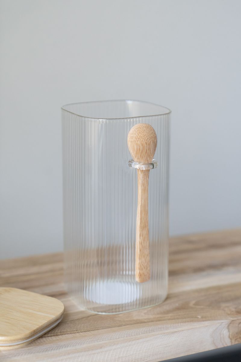 Glasskrukke m/skje 1500ml