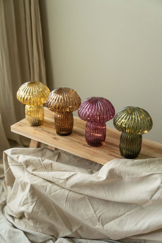 Glassopp LED 15cm - Gul