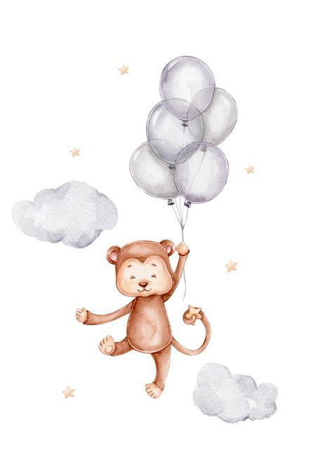 Hovedbilde Poster - Ape og Ballonger
