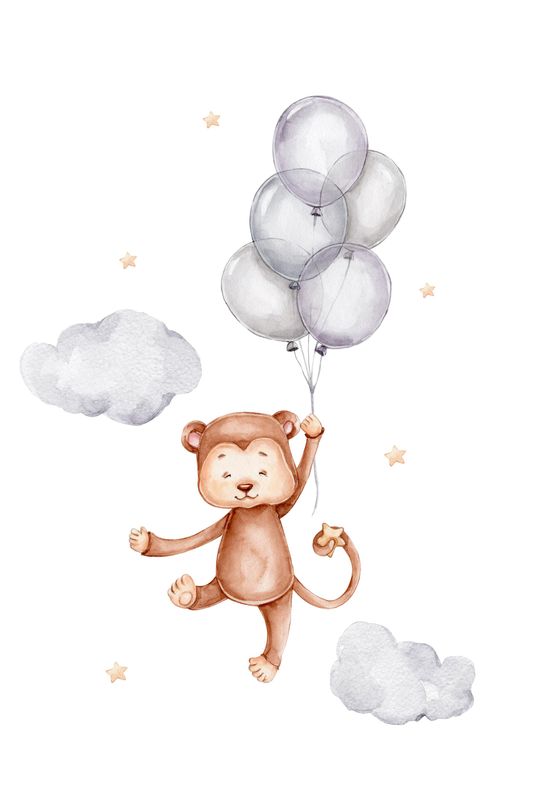 Poster - Ape og Ballonger
