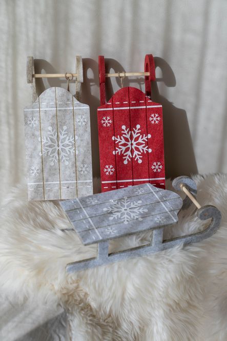 Hovedbilde Juletrepynt Kjelke 35cm - Beige