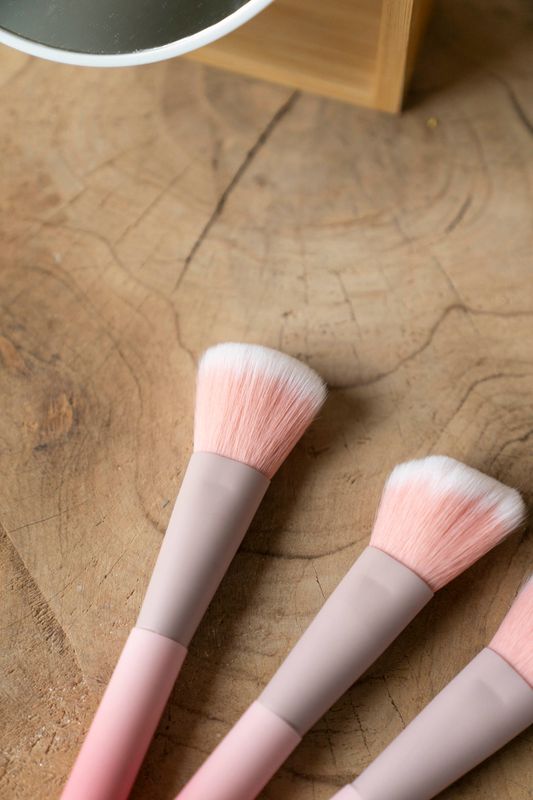 Sminkebørster 6pk Rosa