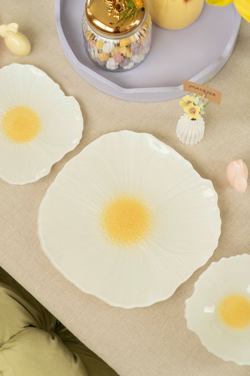 Valmue Tallerken 28cm - Hvit