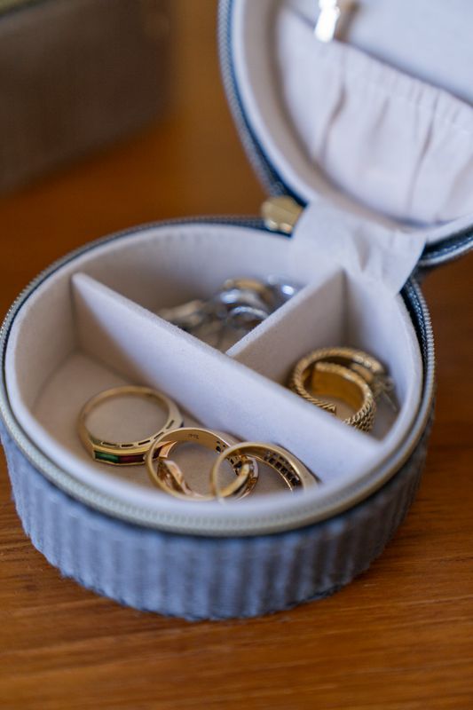 Smykkeskrin Rund Blå 8cm 