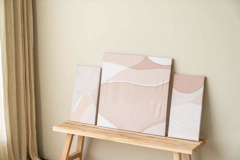 Veggpynt 3pk - Abstrakt Beige