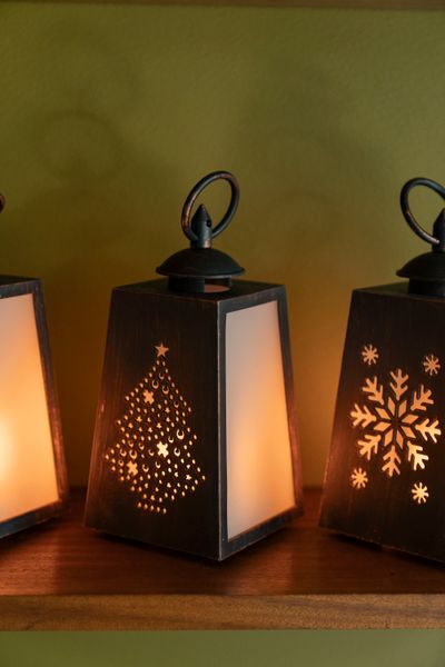 Hovedbilde LED Lanterne 10x19cm - Juletre