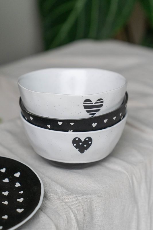 Hjerteglimt Skål 15cm - Stripe