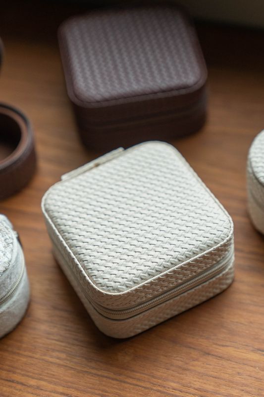 Smykkeskrin 10cm - Hvit Firkantet