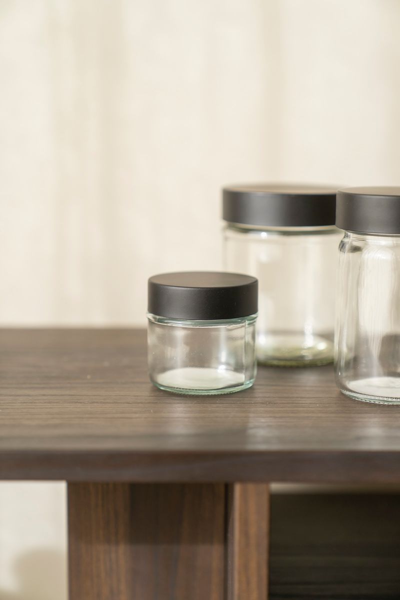 Krukke m/svart lokk 80ml