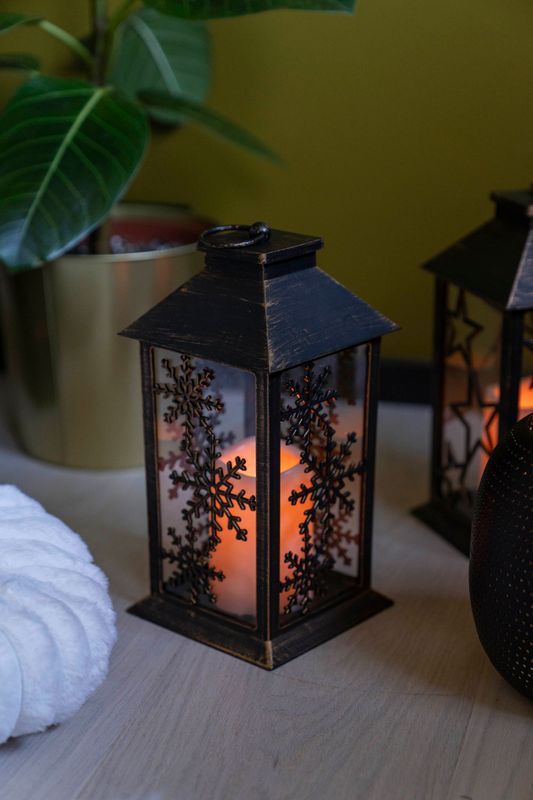 LED Lanterne 28cm - Snøfnugg