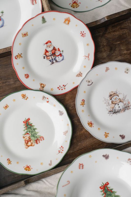 Juleminner Tallerken 19cm - Snømann