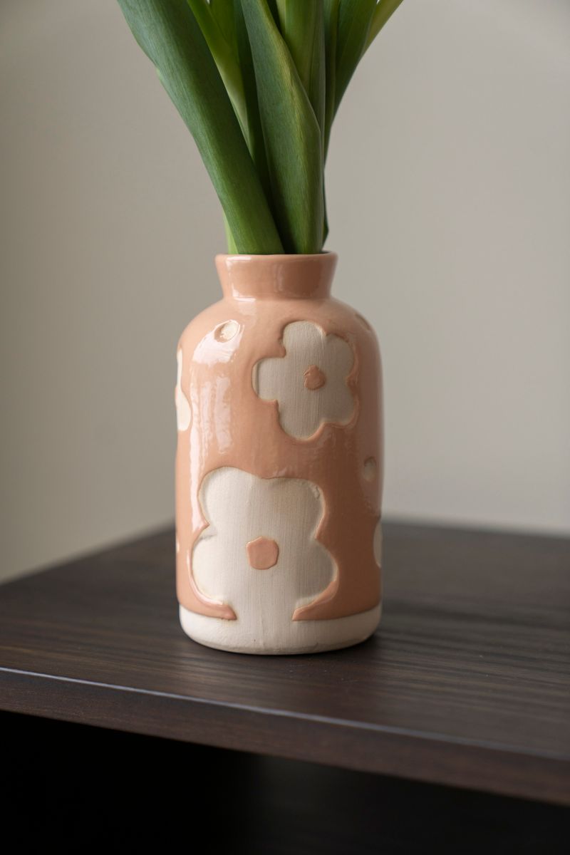 Vase blomster – 14 cm – rosa