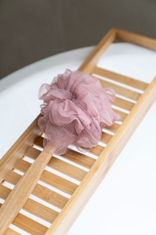 Loofah med håndtak - Rosa