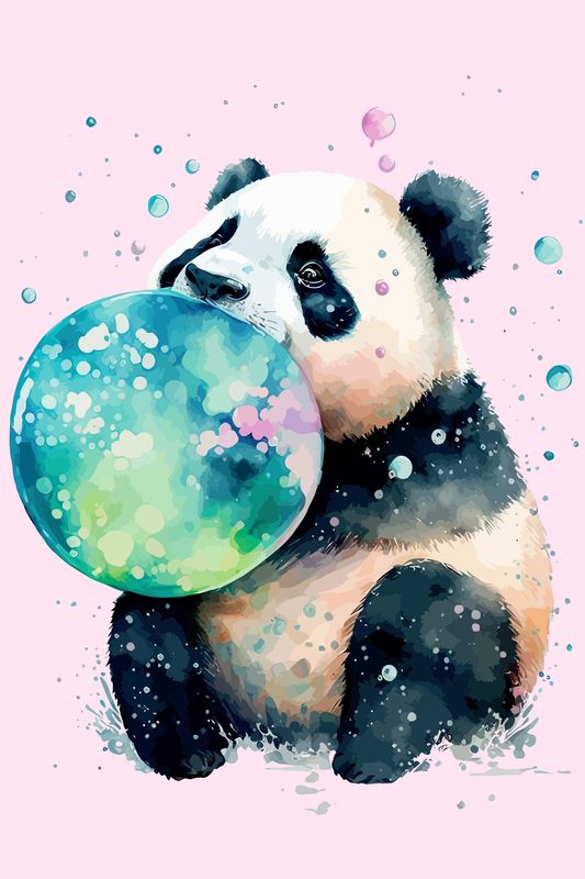 Poster - Boble Panda Rosa