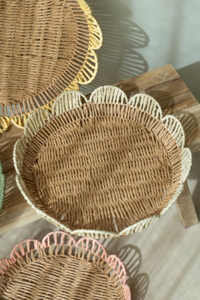 Hovedbilde Brett blomst – Ø37 cm – Beige