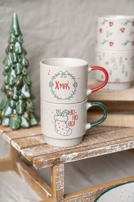 Hovedbilde Julehilsen Kaffekopp 350ml 2pk - HoHoHo og Xmas