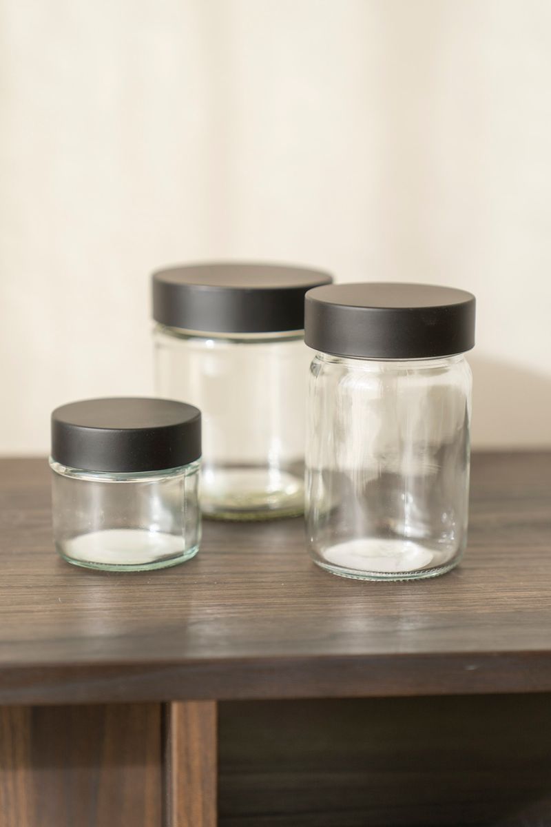 Krukke m/svart lokk 250ml