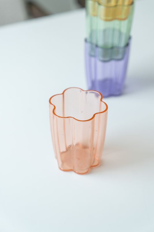 Blomst drikkeglass – 300 ml – rosa