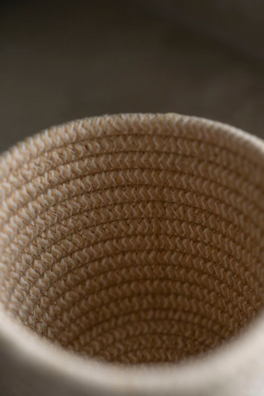 Bomullskurv 13x13cm - Beige