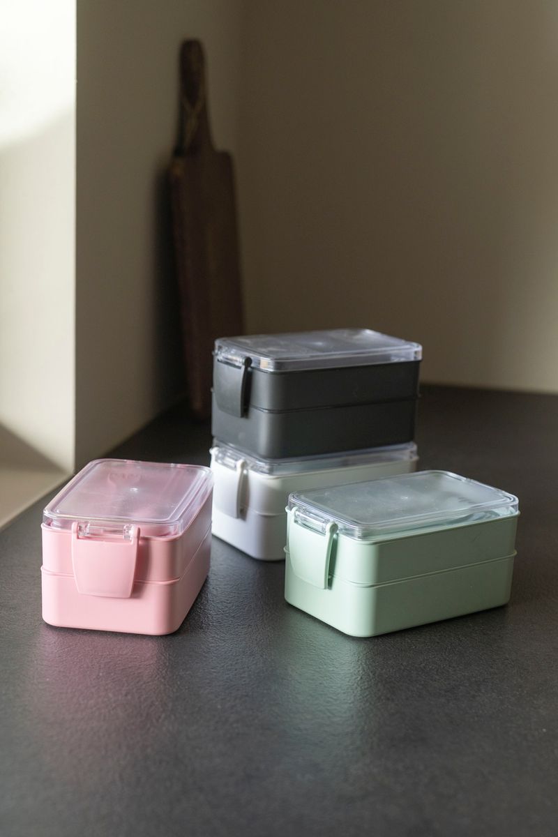 Lunsjboks m/bestikk - Beige