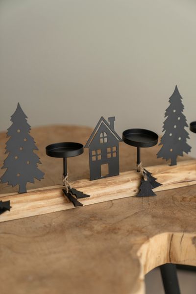 Hovedbilde Telysholder - Vinterskog Svart