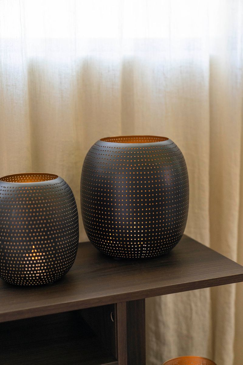 Lyslykt 21x22cm Svart