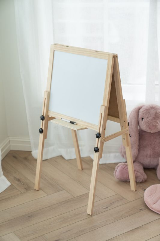 Dobbeltsidig staffeli i tre – 46,5×37×H89 cm