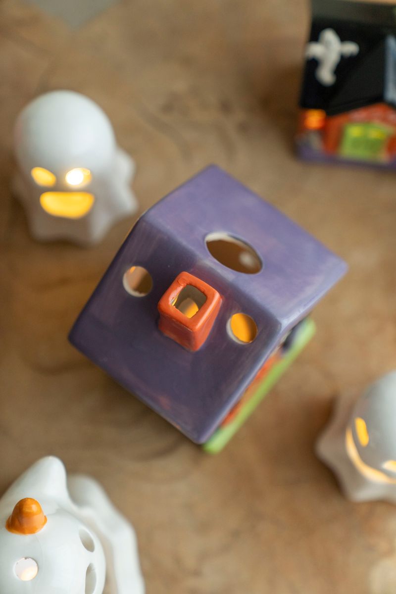 LED Halloween Hus 10,5cm - Skalle