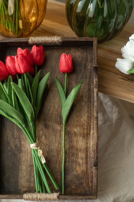Hovedbilde Tulipanbukett 32cm - Rød