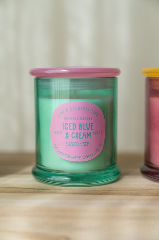 Duftlys i glass – Iced Blue & Cream