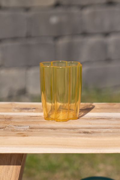Hovedbilde Blomst drikkeglass – 300 ml – gul