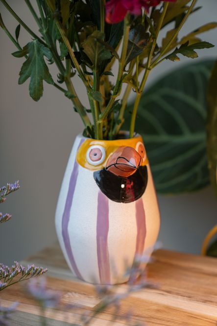 Hovedbilde Vase Fugl 15x17cm - Lilla