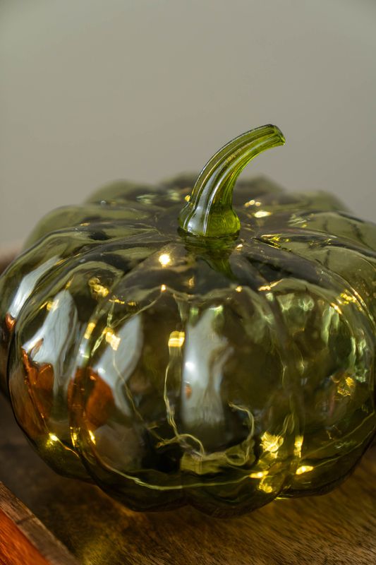 Glasgresskar LED 17cm - Grønn