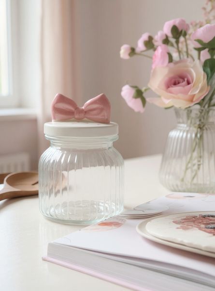 Hovedbilde Krukke i glass med Sløyfe – 1 L