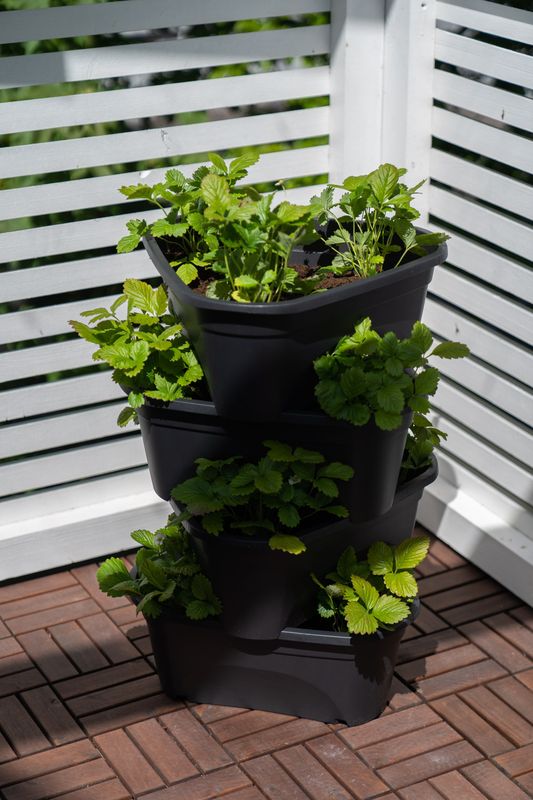 Blomsterpotte 4pk Svart