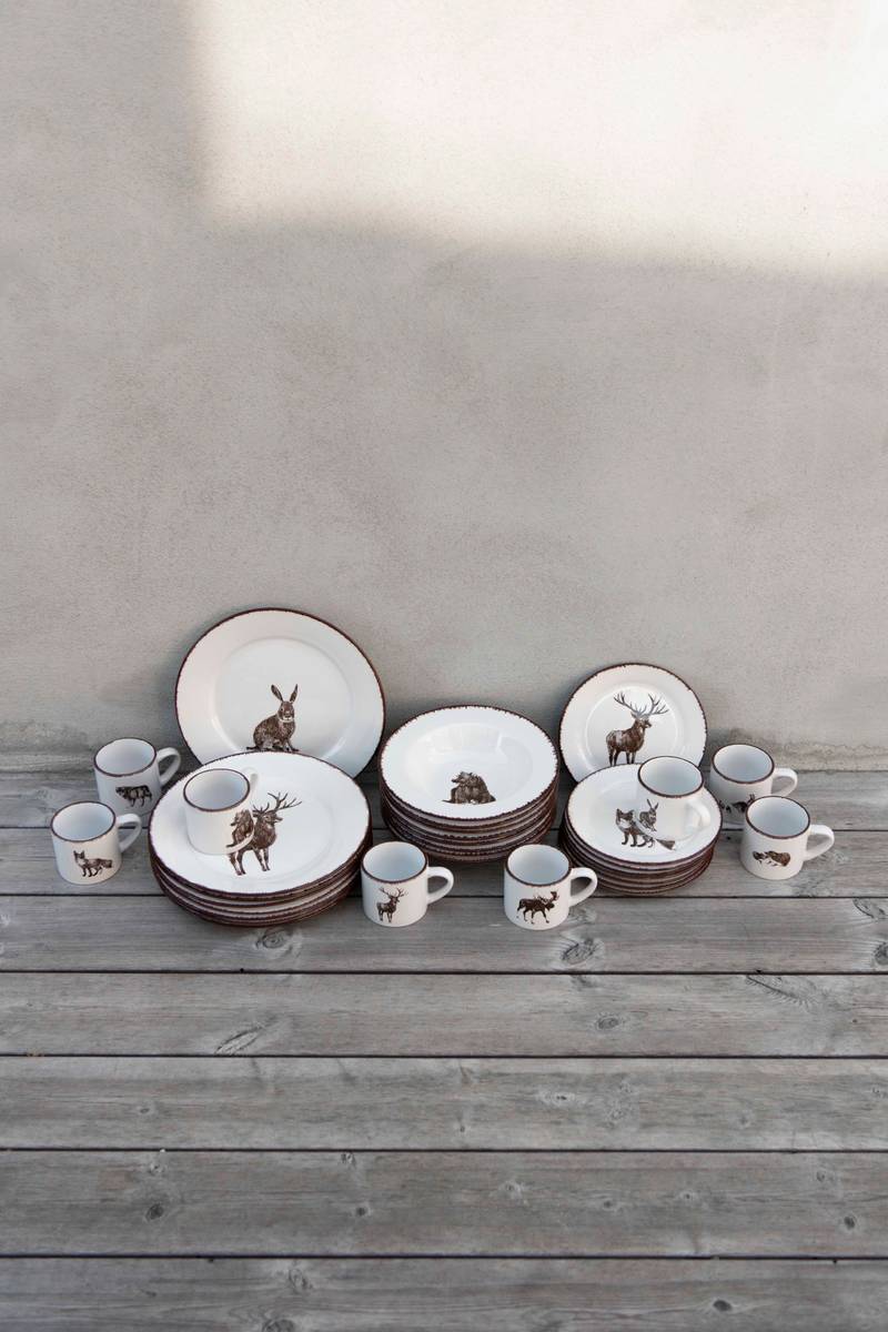 Villmark 4pk Sett Skål 22cm (Elg, Bjørn, Ulv, Pinnsvin)