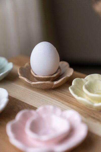 Hovedbilde Eggeglass med blomstermotiv – brun