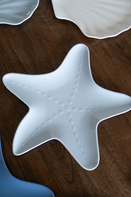 Sjøstjerne Tallerken 26cm Lys Blå/Hvit