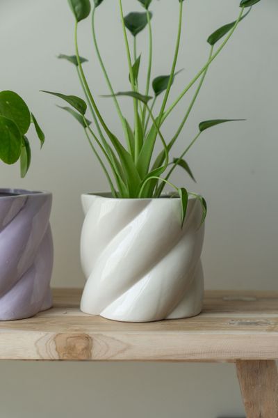 Hovedbilde Blomsterpotte swirl – Hvit