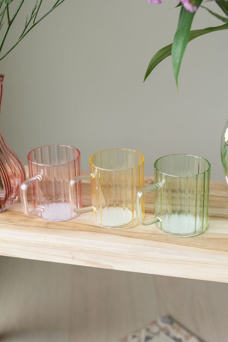 Te-glass med hank – 400 ml – Gul