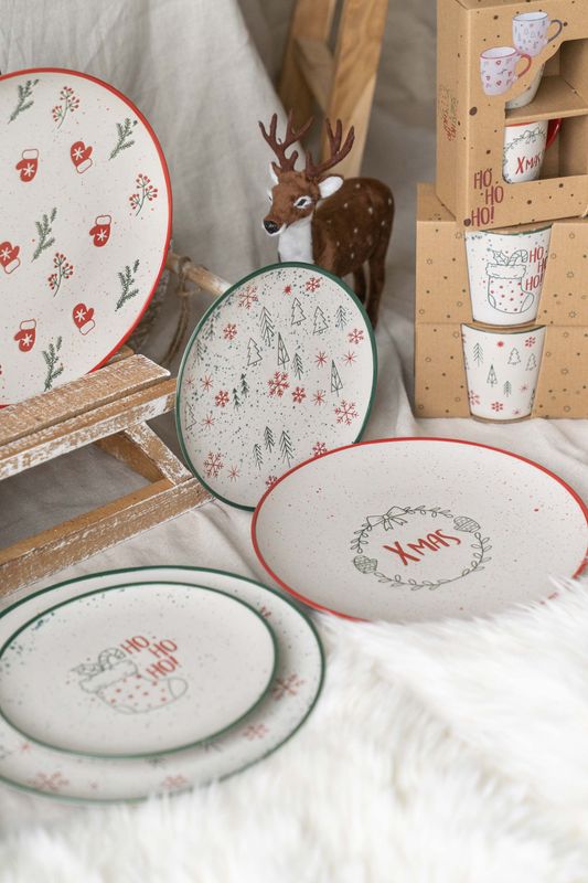 Julehilsen Tallerken 26,5cm - Tre