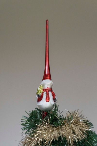 Hovedbilde Tretopper - Rød Snømann 25cm