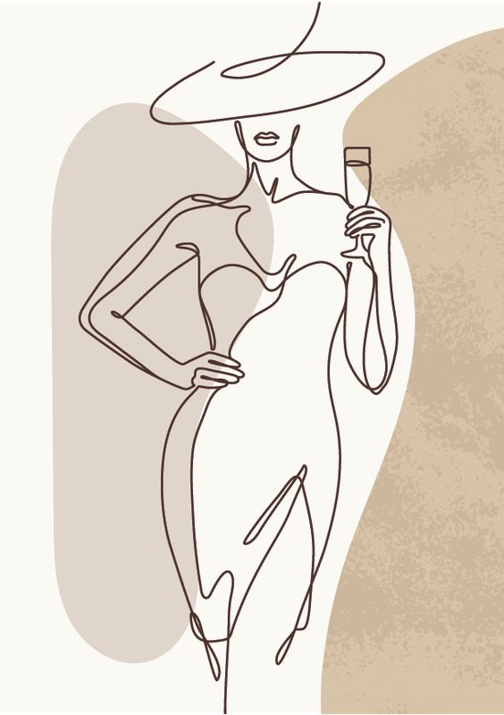 Poster - Beige Dame m/hatt 1