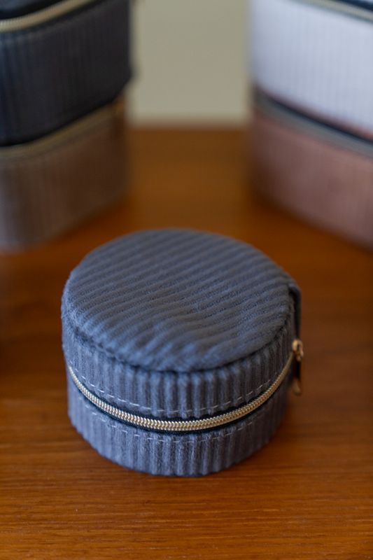 Smykkeskrin Rund Blå 8cm 