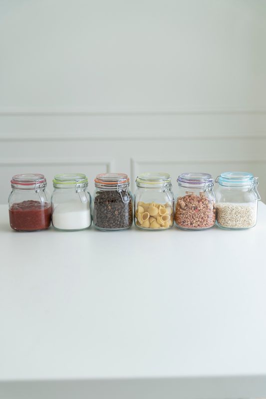 Glasskrukke 1L - Blå