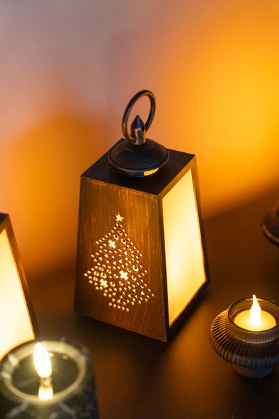 Hovedbilde LED Lanterne 10x19cm - Juletre