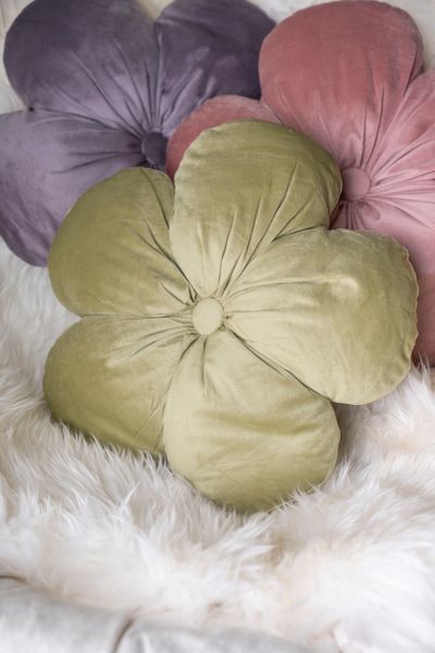 Hovedbilde Pute blomst – Ø40 cm – Grønn