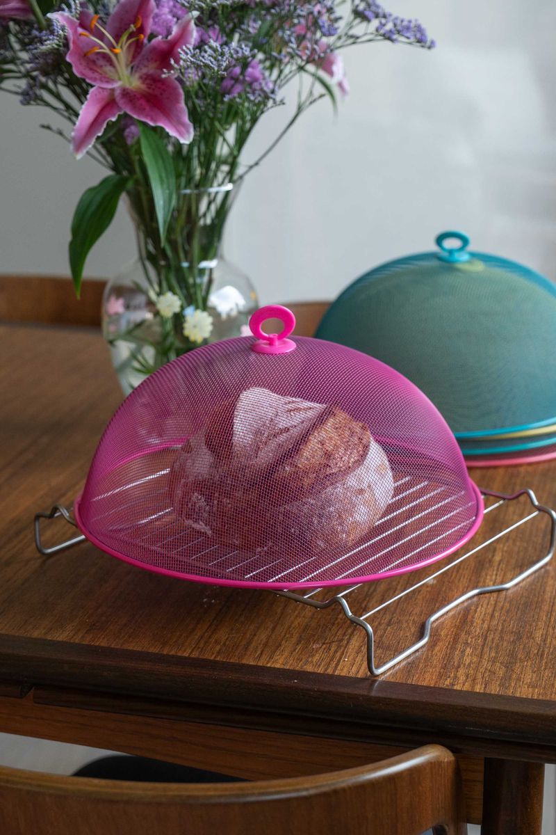 Matdeksel metall – Ø35×H14 cm – Rosa